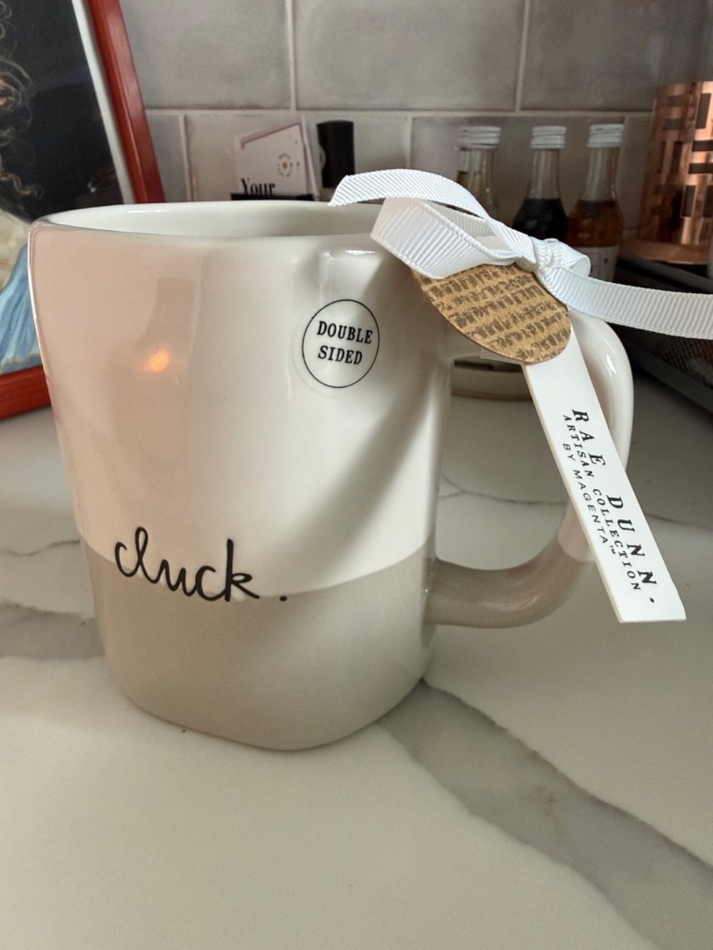 Rae Dunn Two-Tone Rooster Mug Cluck NWT